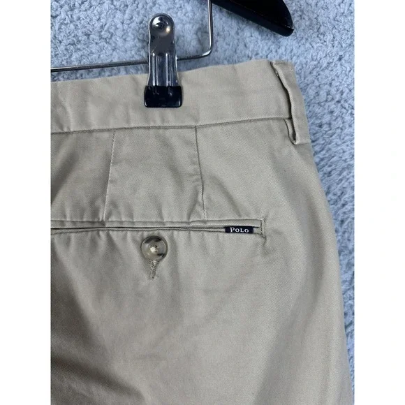 Polo Ralph Lauren Pants Mens 36x30 Khaki Stretch Straight Fit Casual Classic Men